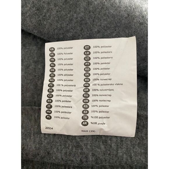 Ikea Grey Felt Like Material Scalloped Edge Throw Blanket - Picture 5 of 6